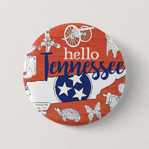 Badge Rond 5 Cm Tennessee Symboles d'État volontaire Images d'État