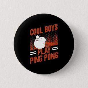 Badge Rond 5 Cm Tennis De Table Sport Cool Garçons Jouer Ping Pong