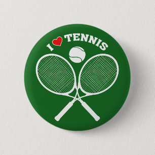 Badge Rond 5 Cm Tennis, I Love Tennis