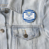 Badge Rond 5 Cm Tennis sur mesure Country Club Bleu rayé (En situation)