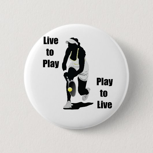Badge Rond 5 Cm TennisChick vivant pour jouer (Devant)
