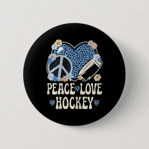 Badge Rond 5 Cm Tenue Amour de Hockey Amant Imprimé Guépard Mignon