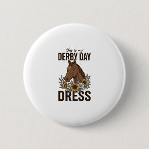Badge Rond 5 Cm Tenue de Derby Vintage Cheval Floral Design de Che