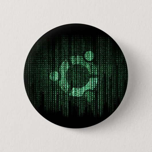 Badge Rond 5 Cm Terminal vert de Linux (Devant)
