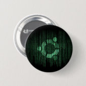 Badge Rond 5 Cm Terminal vert de Linux (Devant & derrière)