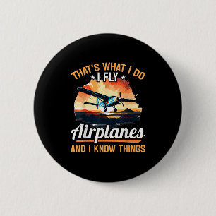 Badge Rond 5 Cm Terrain d'avion d'aéronef - C'est ce que je fais j