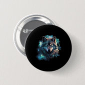 Badge Rond 5 Cm Terrain de chasse du loup gris (Devant & derrière)