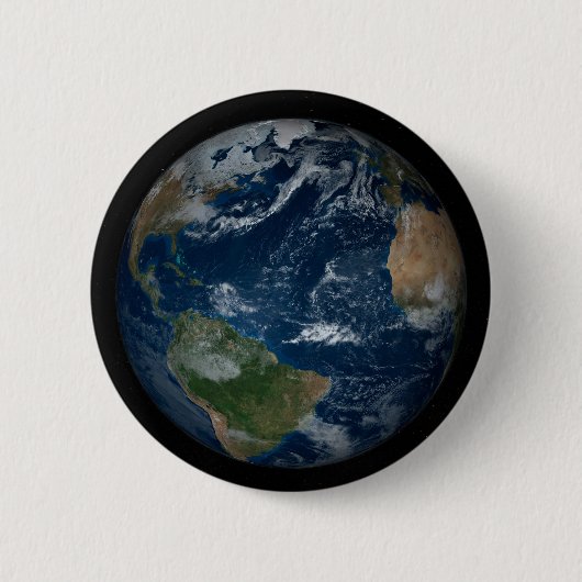 Badge Rond 5 Cm Terre Avec Nuages Et Glace De Mer (Devant)