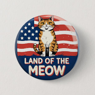 Badge Rond 5 Cm Terre du miel - Bouton de chat patriotique