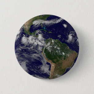 Badge Rond 5 Cm Terre Pleine Montrant Divers Systèmes De Tempête T