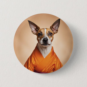Badge Rond 5 Cm Terrier brésilien bouddhiste