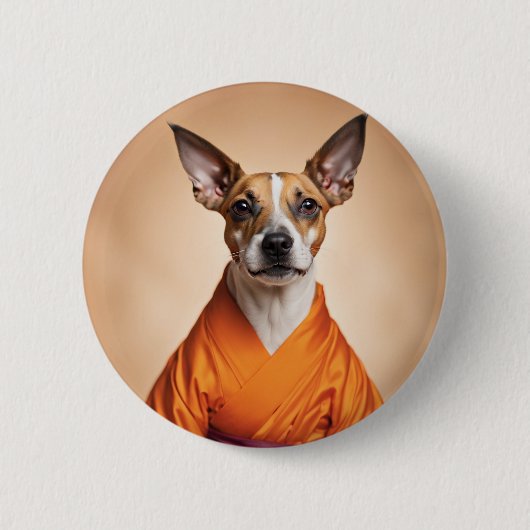 Badge Rond 5 Cm Terrier brésilien bouddhiste (Devant)