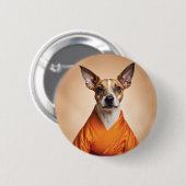 Badge Rond 5 Cm Terrier brésilien bouddhiste (Devant & derrière)