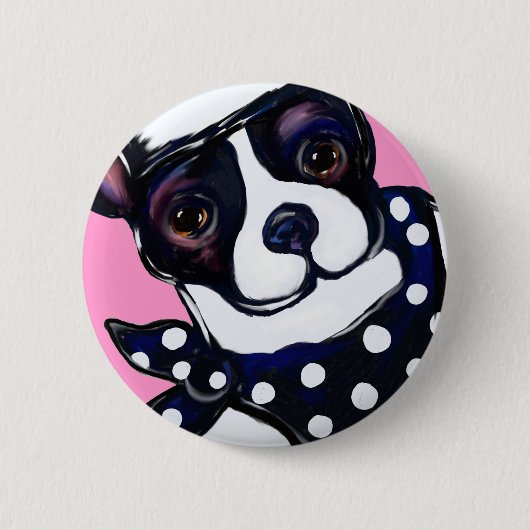 BADGE ROND 5 CM TERRIER DE BOSTON (Devant)