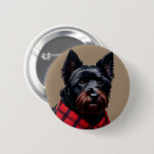 Badge Rond 5 Cm Terrier Écossais (Devant & derrière)