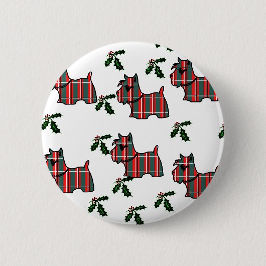 BADGE ROND 5 CM TERRIER ÉCOSSAIS (Devant)