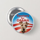 Badge Rond 5 Cm Terriers pour Obama (Devant & derrière)