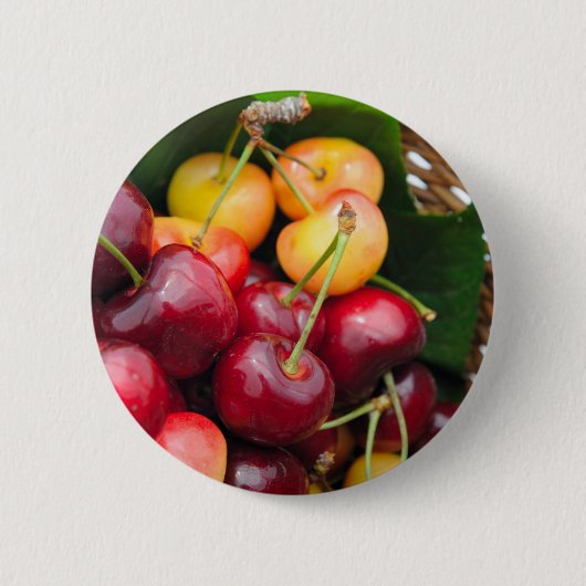 Badge Rond 5 Cm Terril et cerises plus pluvieuses (Devant)