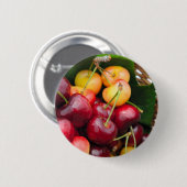 Badge Rond 5 Cm Terril et cerises plus pluvieuses (Devant & derrière)