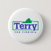 Badge Rond 5 Cm Terry McAuliffe pour le gouverneur de Virginie (Devant)