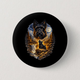 Badge Rond 5 Cm Tervueren écossais Chien de nature Hurlement à la 
