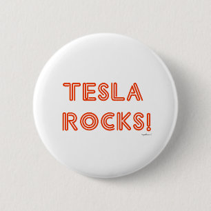 Badge Rond 5 Cm Tesla Rocks !