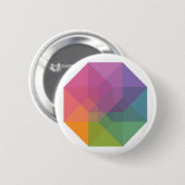 Badge Rond 5 Cm Tesseract (arc-en-ciel en pastel) (Devant & derrière)