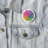Badge Rond 5 Cm Tesseract (arc-en-ciel en pastel) (En situation)