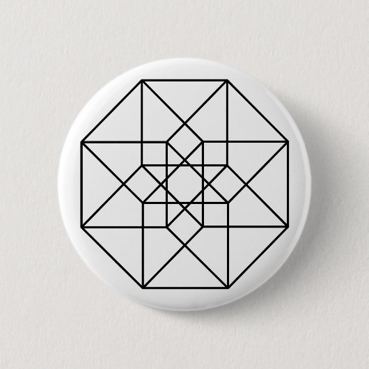 Badge Rond 5 Cm Tesseract (contour noir) (Devant)