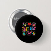 Badge Rond 5 Cm Test Day Rock The Test Testing Day Motivational Te (Devant & derrière)