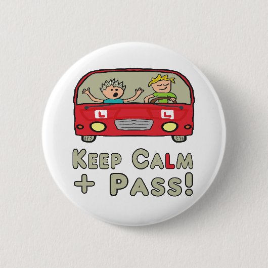 Badge Rond 5 Cm Test de conduite calme (Devant)