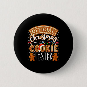 Badge Rond 5 Cm Testeur de biscuits de Noël Taster Drôle de famill