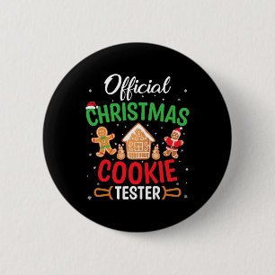 Badge Rond 5 Cm Testeur officiel de biscuits de Noël - Drôle Noël