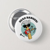 Badge Rond 5 Cm Tête Banger Funny Music Puns (Devant & derrière)