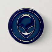 Badge Rond 5 Cm Tête d'alien d'espace (Devant)