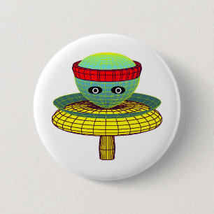 Badge Rond 5 Cm Tête de champignon