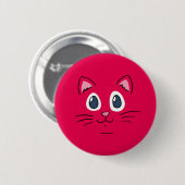 Badge Rond 5 Cm Tête de Chat Mignon (Devant & derrière)
