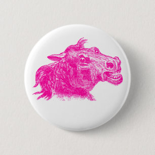 Badge Rond 5 Cm Tête de cheval intense croquis vintage Art