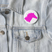 Badge Rond 5 Cm Tête de cheval rose simple (En situation)