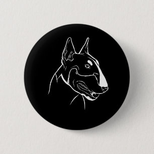 Badge Rond 5 Cm Tête de chien Bull Terrier