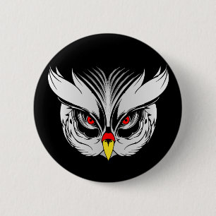 Badge Rond 5 Cm Tête de chouette