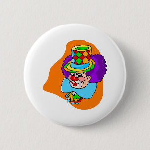 Badge Rond 5 Cm Tête de clown de clochard