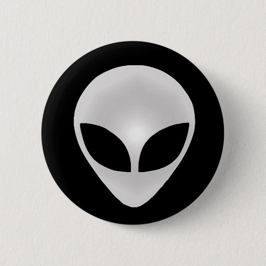 Badge Rond 5 Cm Tête de gris Alien (Devant)