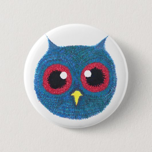 Badge Rond 5 Cm Tête de hibou (Devant)