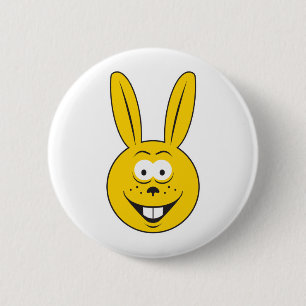 Badge Rond 5 Cm Tête de Lapin de Pâques