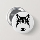 Badge Rond 5 Cm Tête de loup (Devant & derrière)