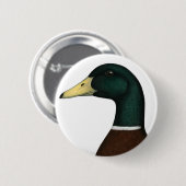 Badge Rond 5 Cm Tête de Mallard Drake (Devant & derrière)