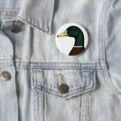 Badge Rond 5 Cm Tête de Mallard Drake (En situation)