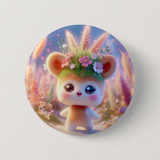 Badge Rond 5 Cm Tête de mauvaises herbes (Devant)