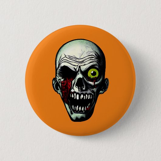 Badge Rond 5 Cm Tête de zombie (Devant)